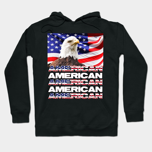 Eagle USA Patriotic American - 4th July - Independence Day Hoodie by BigRaysTShirts